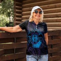 Kia Orana Kuki Airani Women Polo Shirt Cook Islands Tangaroa God Tatau Purple