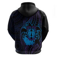 Kia Orana Kuki Airani Zip Hoodie Cook Islands Tangaroa God Tatau Purple