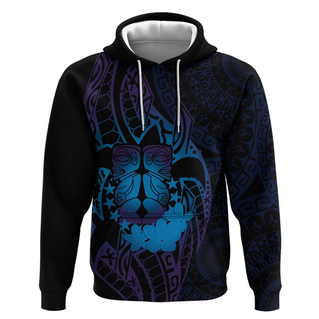 Kia Orana Kuki Airani Zip Hoodie Cook Islands Tangaroa God Tatau Purple