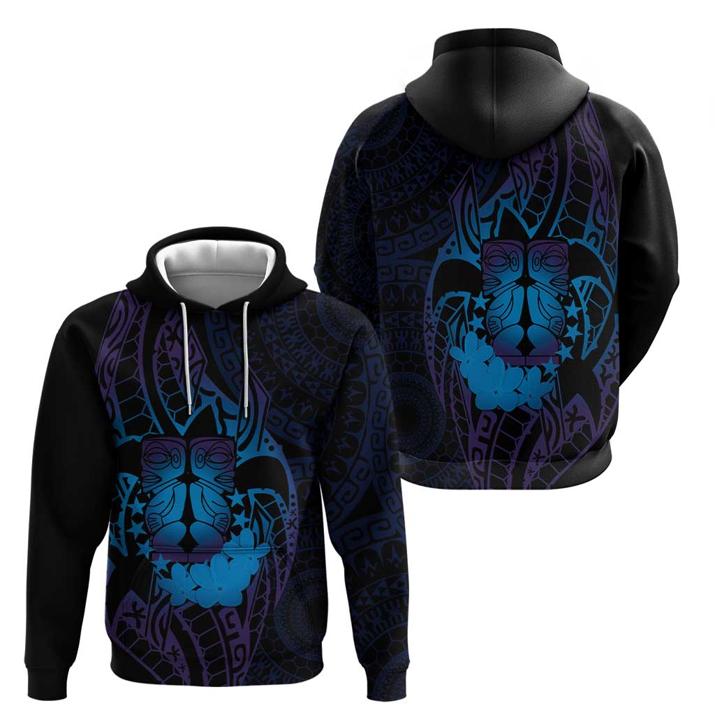 Kia Orana Kuki Airani Zip Hoodie Cook Islands Tangaroa God Tatau Purple