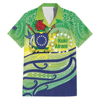 Te Maeva Nui Cook Islands Family Matching Mermaid Dress and Hawaiian Shirt 60th Independence Anniversary Proud LT14 Dad's Shirt - Short Sleeve Green - Polynesian Pride