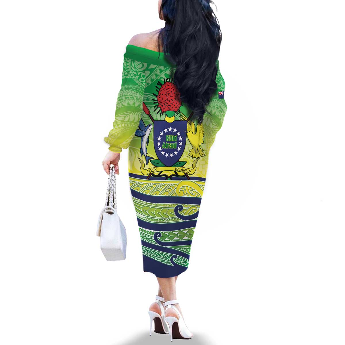 Te Maeva Nui Cook Islands Family Matching Off The Shoulder Long Sleeve Dress and Hawaiian Shirt 60th Independence Anniversary Proud LT14 - Polynesian Pride