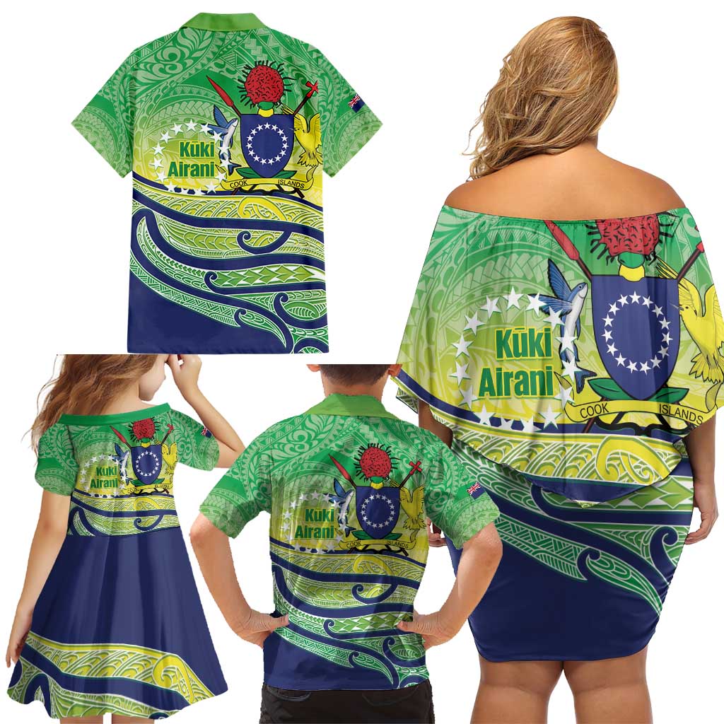 Te Maeva Nui Cook Islands Family Matching Off Shoulder Short Dress and Hawaiian Shirt 60th Independence Anniversary Proud LT14 - Polynesian Pride
