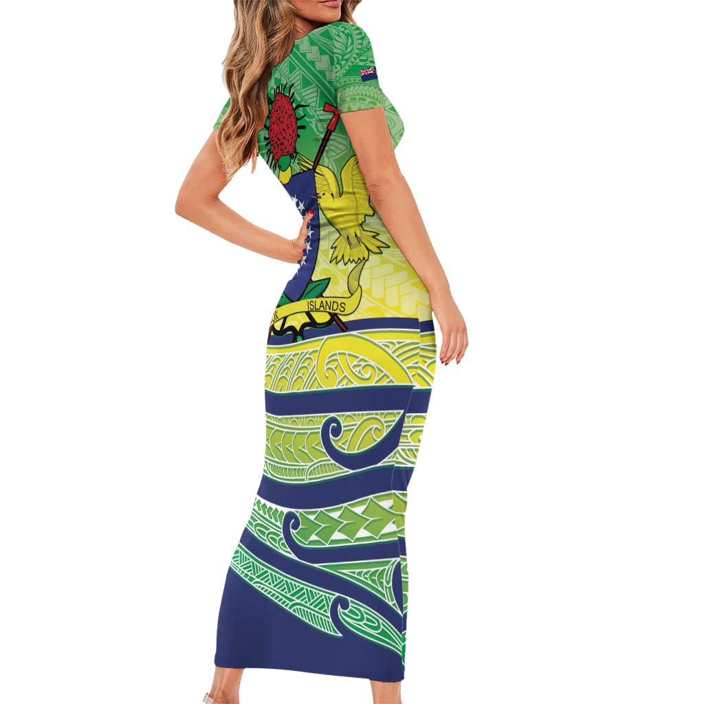 Te Maeva Nui Cook Islands Family Matching Short Sleeve Bodycon Dress and Hawaiian Shirt 60th Independence Anniversary Proud LT14 - Polynesian Pride