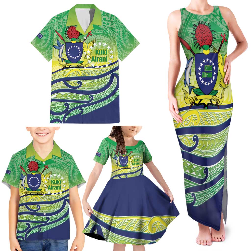 Te Maeva Nui Cook Islands Family Matching Tank Maxi Dress and Hawaiian Shirt 60th Independence Anniversary Proud LT14 - Polynesian Pride