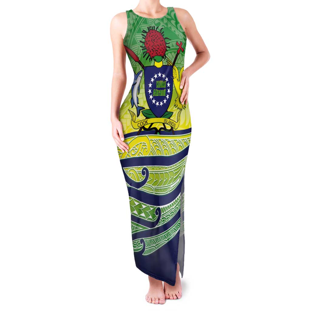 Te Maeva Nui Cook Islands Tank Maxi Dress 60th Independence Anniversary Proud LT14 Women Green - Polynesian Pride