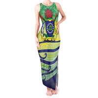Te Maeva Nui Cook Islands Tank Maxi Dress 60th Independence Anniversary Proud LT14 Women Green - Polynesian Pride