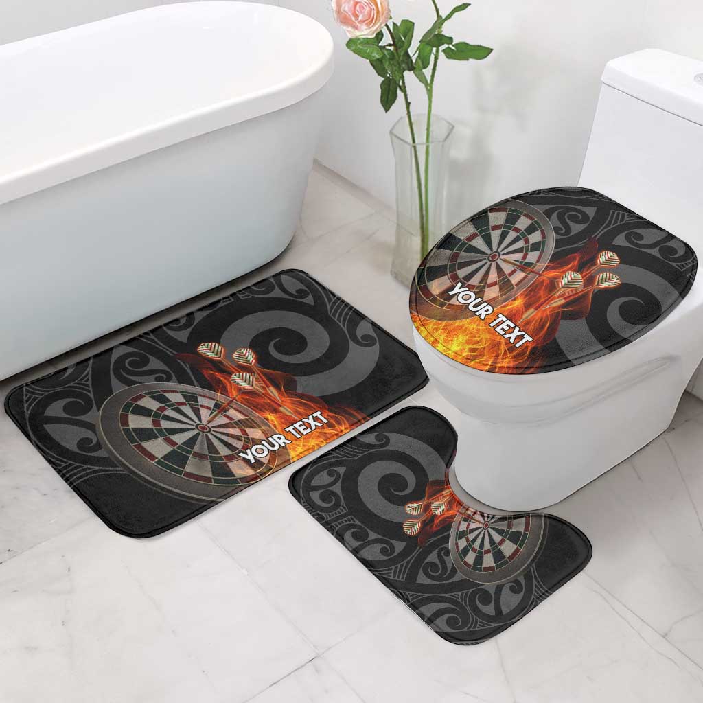Personalised Aotearoa Darts Bathroom Set Maori Koru Flaming Dartboard - Polynesian Pride