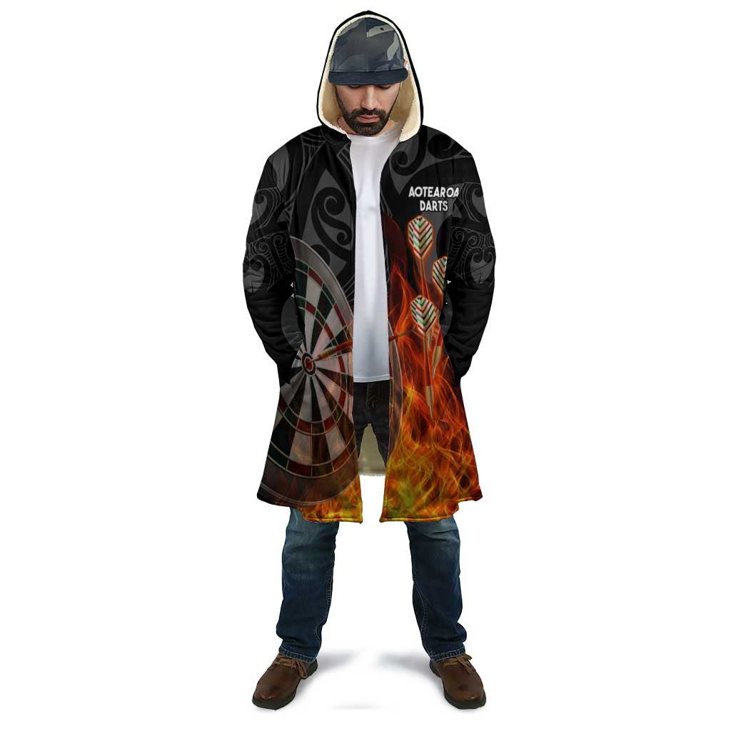 Personalised Aotearoa Darts Cloak Maori Koru Flaming Dartboard - Polynesian Pride