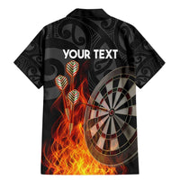 Personalised Aotearoa Darts Family Matching Mermaid Dress and Hawaiian Shirt Maori Koru Flaming Dartboard LT14 - Polynesian Pride