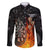 Personalised Aotearoa Darts Family Matching Off The Shoulder Long Sleeve Dress and Hawaiian Shirt Maori Koru Flaming Dartboard