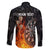 Personalised Aotearoa Darts Family Matching Off The Shoulder Long Sleeve Dress and Hawaiian Shirt Maori Koru Flaming Dartboard