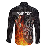 Personalised Aotearoa Darts Family Matching Summer Maxi Dress and Hawaiian Shirt Maori Koru Flaming Dartboard LT14 - Polynesian Pride
