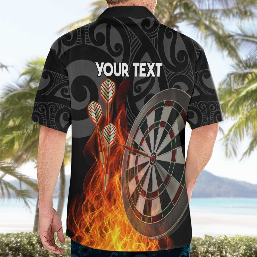 Personalised Aotearoa Darts Hawaiian Shirt Maori Koru Flaming Dartboard LT14 - Polynesian Pride