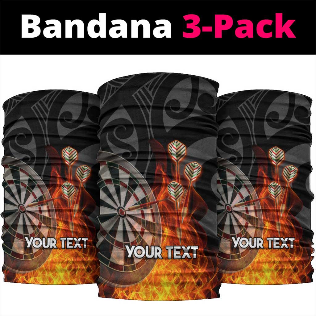 Personalised Aotearoa Darts Neck Gaiter Maori Koru Flaming Dartboard - Polynesian Pride