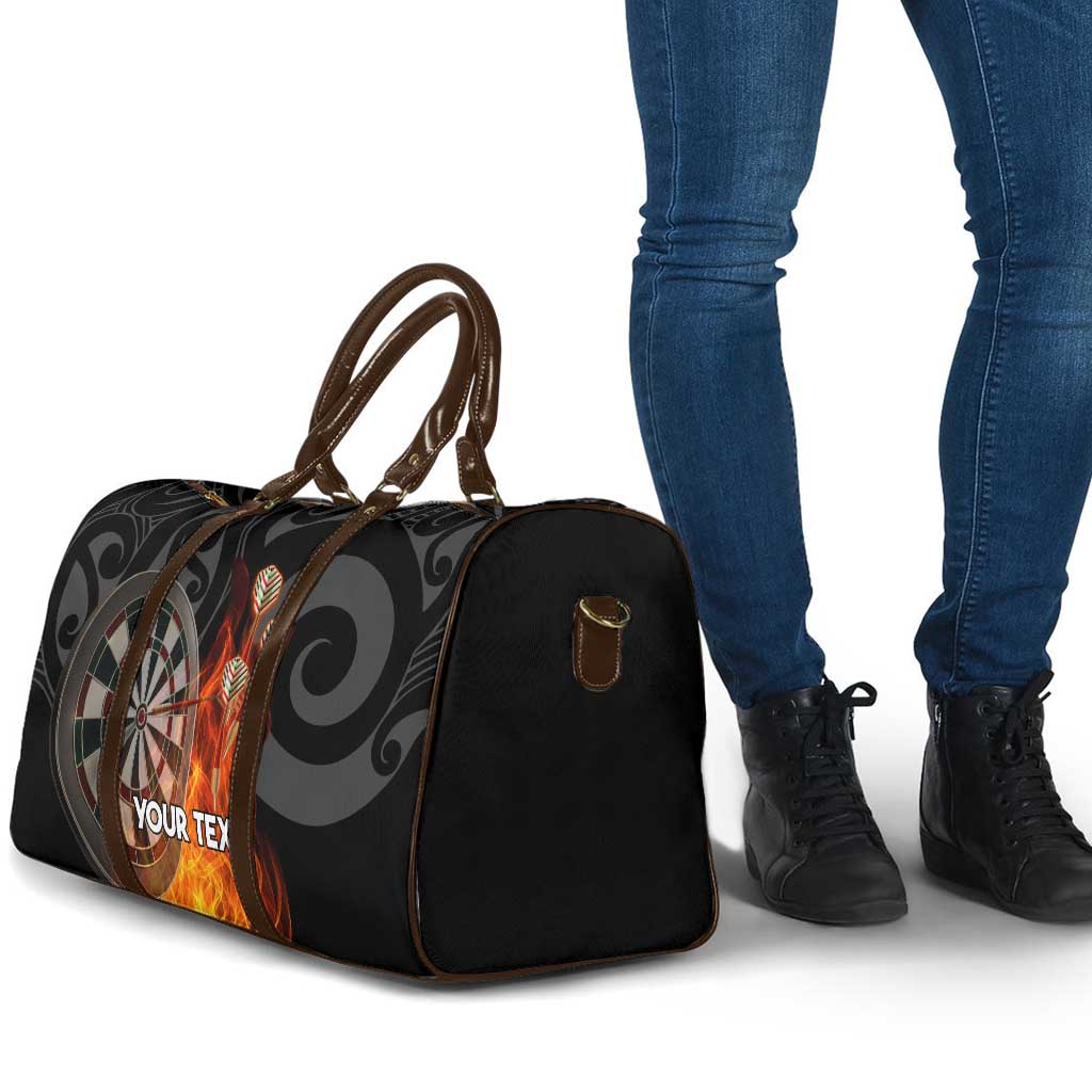 Personalised Aotearoa Darts Travel Bag Maori Koru Flaming Dartboard - Polynesian Pride