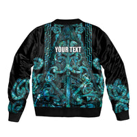 Maori Language Week Personalised Bomber Jacket Kia Mau Ki To Ukaipo Paua Shell Color LT14 - Polynesian Pride