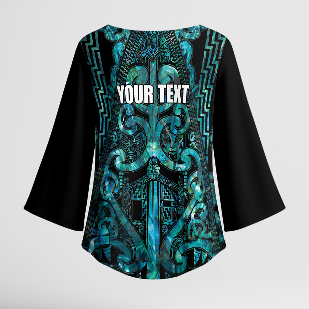 Maori Language Week Personalised Kimono Sleeve Blouse Kia Mau Ki To Ukaipo Paua Shell Color LT14 - Polynesian Pride