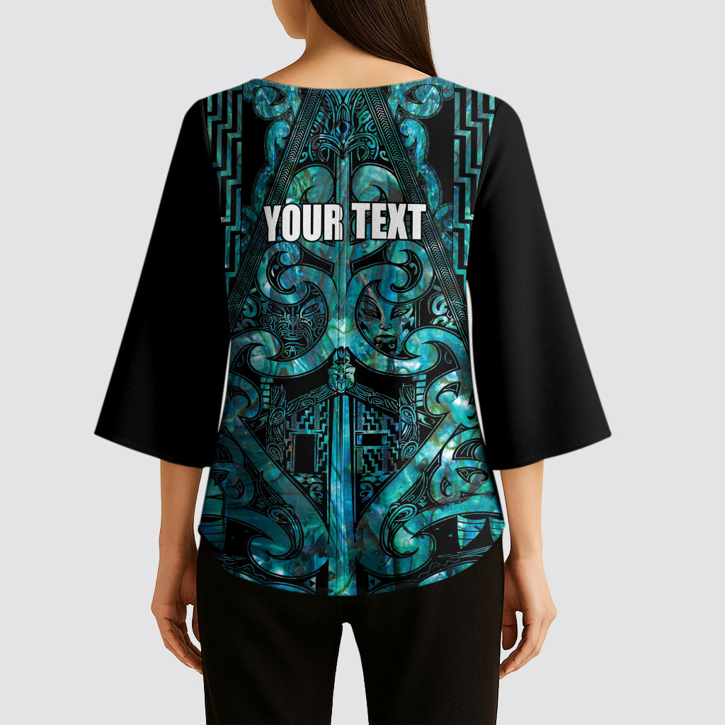 Maori Language Week Personalised Kimono Sleeve Blouse Kia Mau Ki To Ukaipo Paua Shell Color LT14 - Polynesian Pride