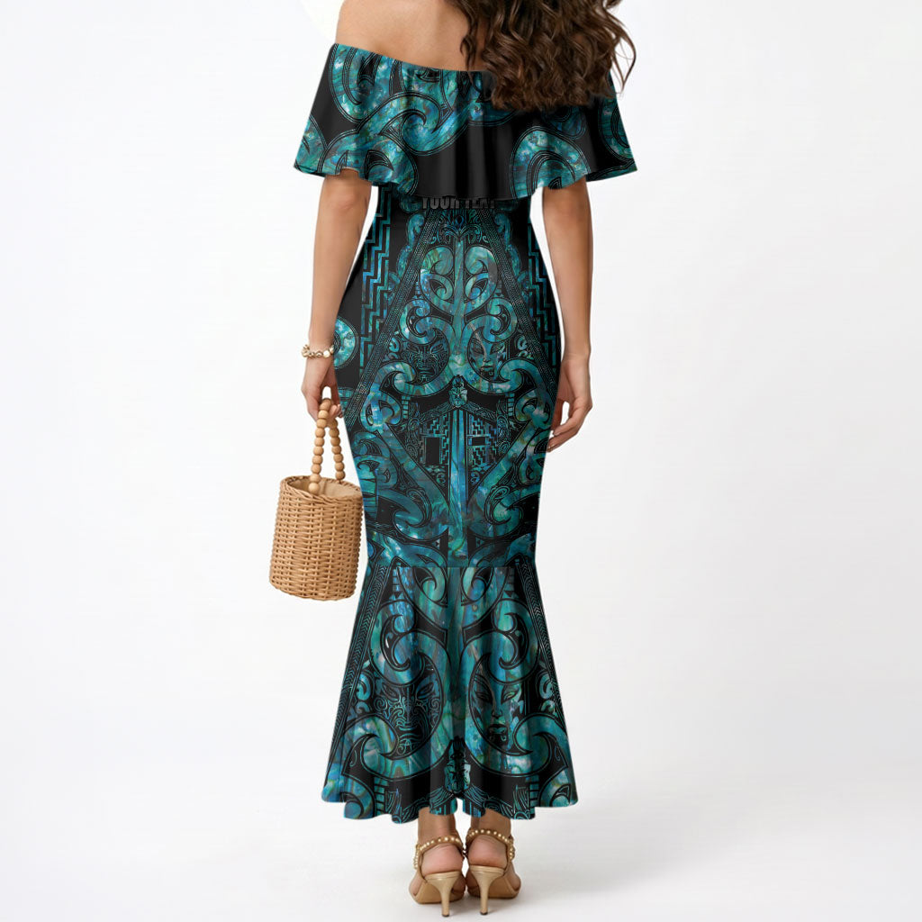 Maori Language Week Personalised Mermaid Dress Kia Mau Ki To Ukaipo Paua Shell Color LT14 - Polynesian Pride