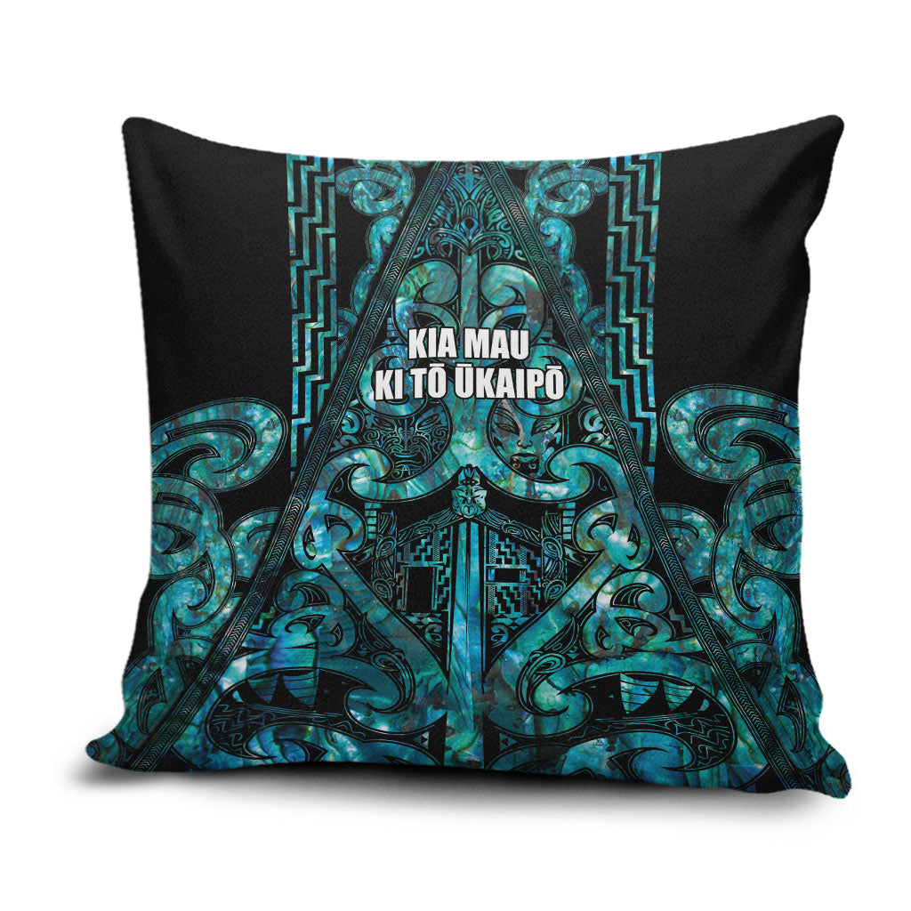 Maori Language Week Pillow Cover Kia Mau Ki To Ukaipo Paua Shell Color