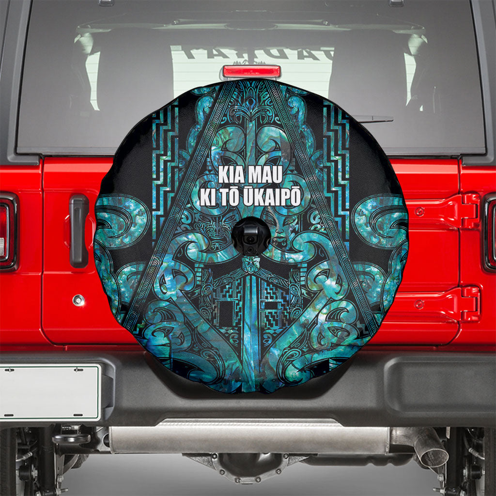 Maori Language Week Spare Tire Cover Kia Mau Ki To Ukaipo Paua Shell Color LT14 - Polynesian Pride