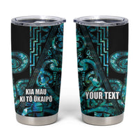 Maori Language Week Personalised Tumbler Cup Kia Mau Ki To Ukaipo Paua Shell Color LT14 Turquoise - Polynesian Pride