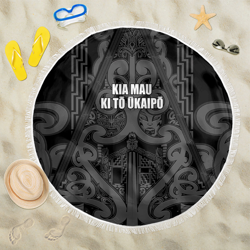 Maori Language Week Beach Blanket Kia Mau Ki To Ukaipo Grey Color