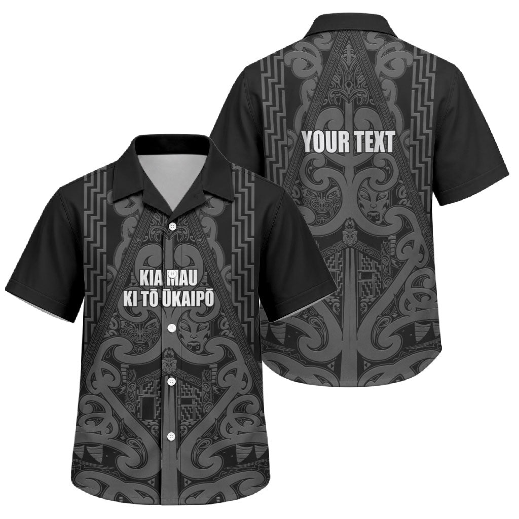 Maori Language Week Personalised Family Matching Puletasi and Hawaiian Shirt Kia Mau Ki To Ukaipo Grey Color LT14 Son's Shirt Grey - Polynesian Pride