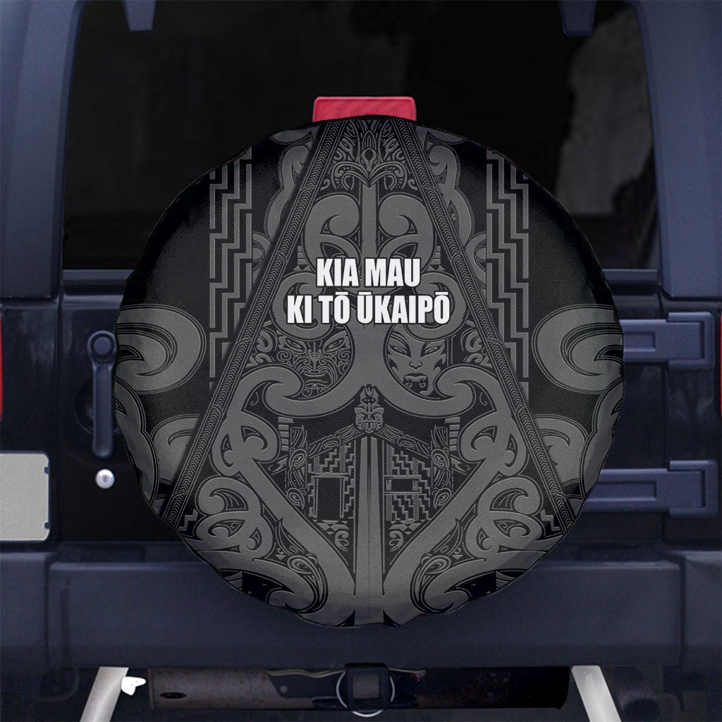 Maori Language Week Spare Tire Cover Kia Mau Ki To Ukaipo Grey Color