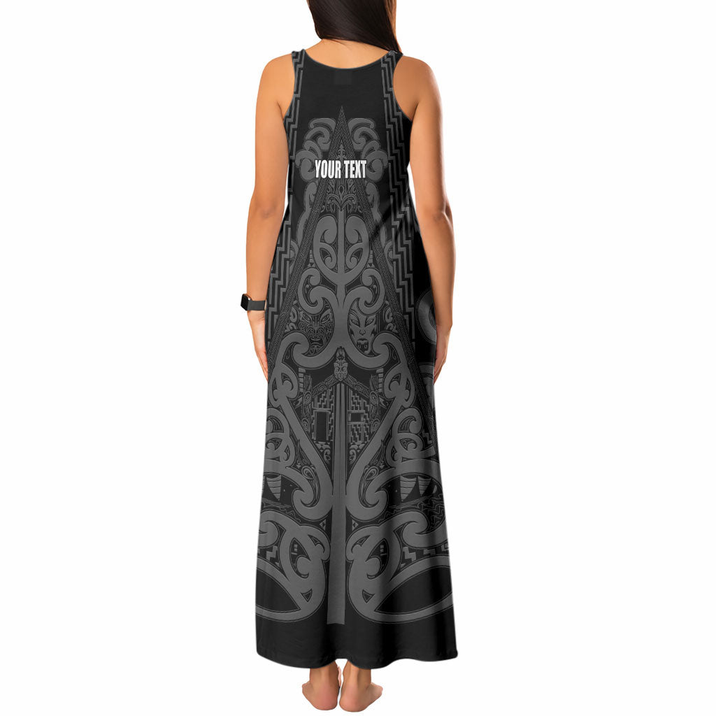 Maori Language Week Personalised Tank Maxi Dress Kia Mau Ki To Ukaipo Grey Color LT14 - Polynesian Pride