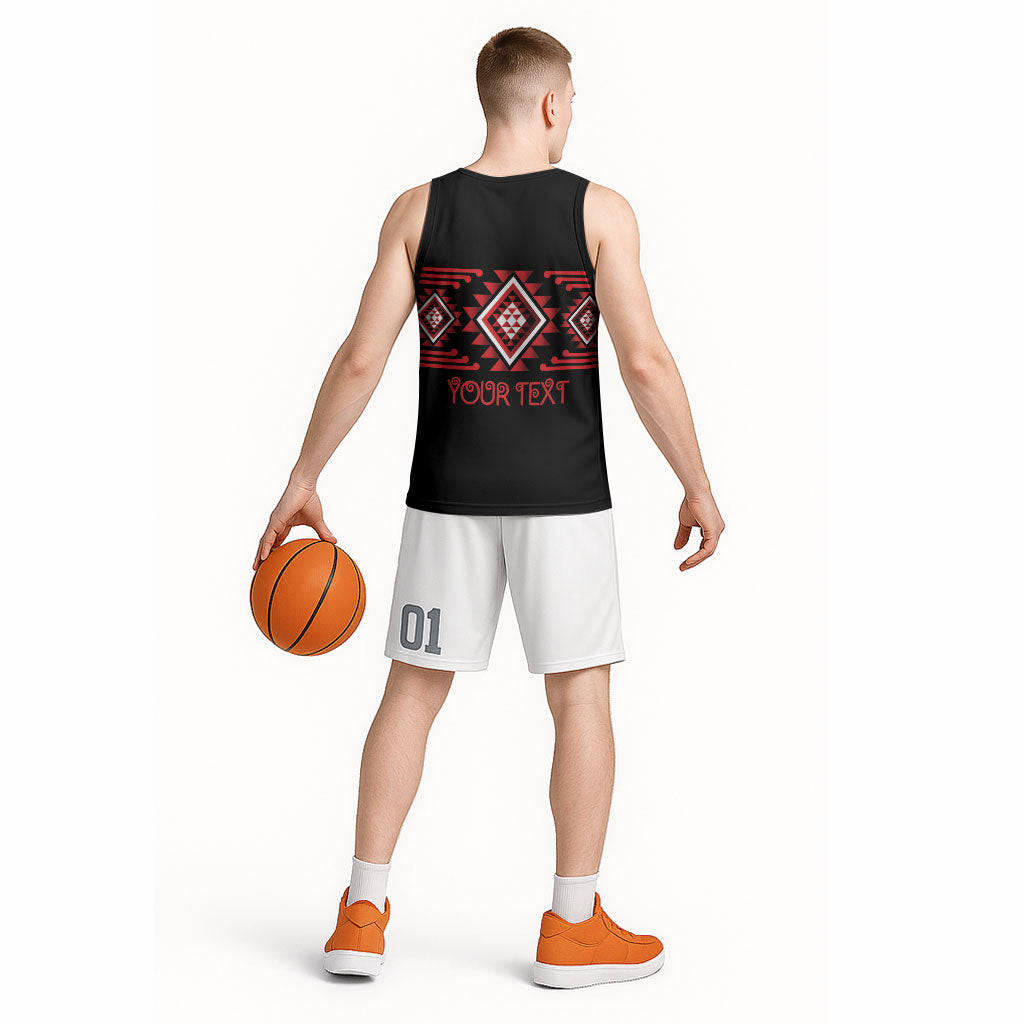 Aotearoa Atua Tumatauenga Personalised Basketball Jersey Maori God Of War Taniko Motifs LT14 - Polynesian Pride