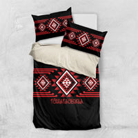 Aotearoa Atua Tumatauenga Bedding Set Maori God Of War Taniko Motifs LT14 US Twin 172cm x 218cm Red - Polynesian Pride
