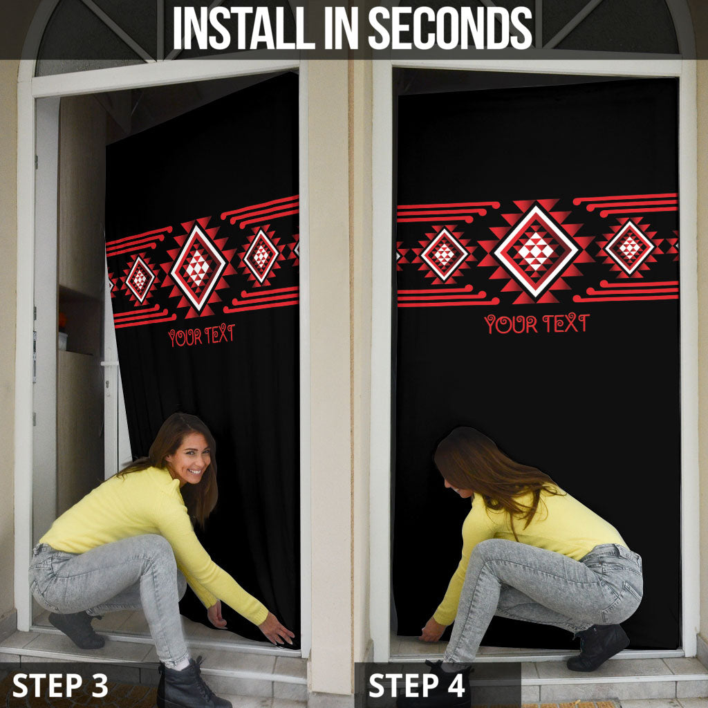 Aotearoa Atua Tumatauenga Personalised Door Cover Maori God Of War Taniko Motifs LT14 - Polynesian Pride