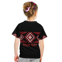 Aotearoa Atua Tumatauenga Personalised Kid T Shirt Maori God Of War Taniko Motifs LT14 - Polynesian Pride