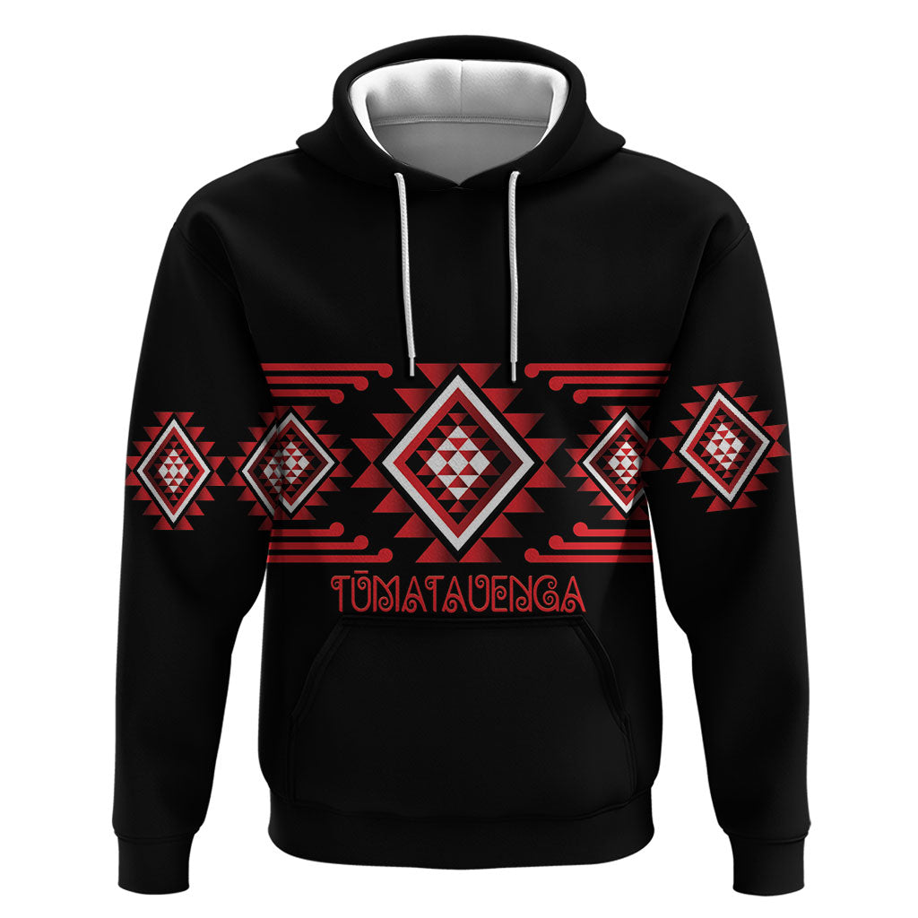Aotearoa Atua Tumatauenga Personalised Zip Hoodie Maori God Of War Taniko Motifs LT14 Pullover Hoodie Red - Polynesian Pride