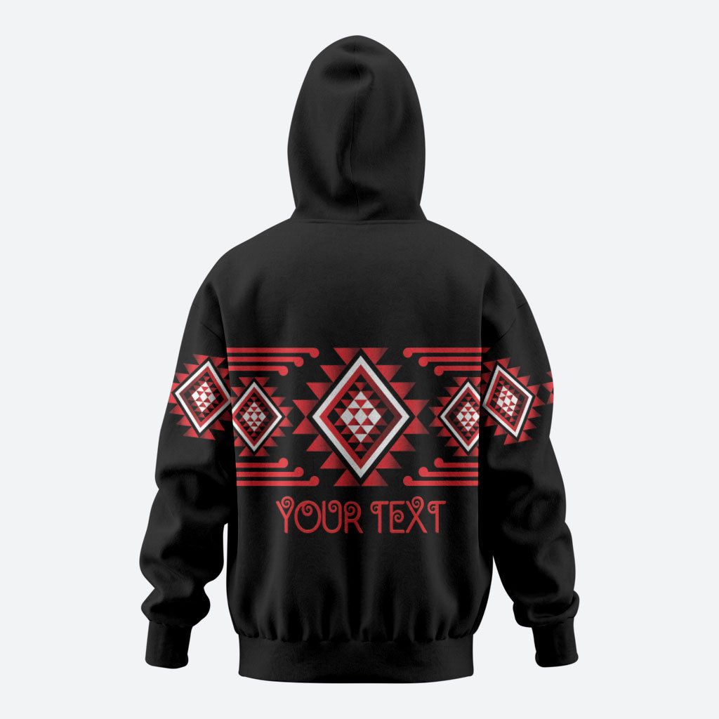 Aotearoa Atua Tumatauenga Personalised Zip Hoodie Maori God Of War Taniko Motifs LT14 - Polynesian Pride