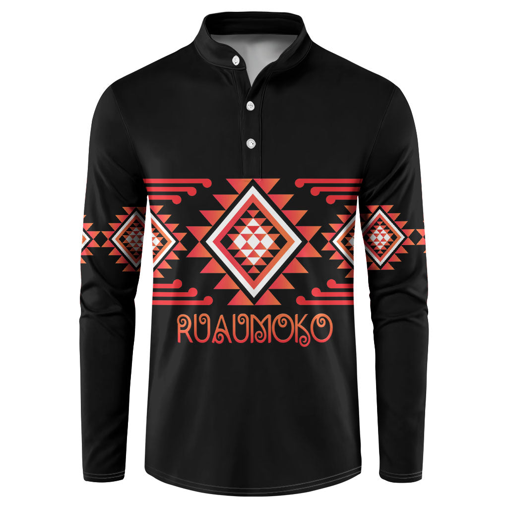 Aotearoa Atua Ruaumoko Personalised Button Sweatshirt Maori Powerful God Taniko Motifs LT14 Orange - Polynesian Pride