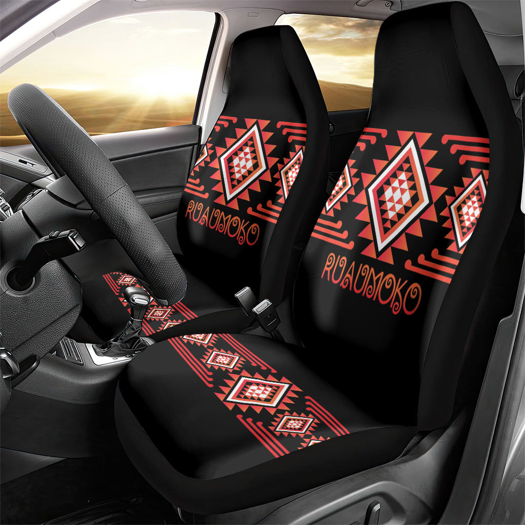 Aotearoa Atua Ruaumoko Car Seat Cover Maori Powerful God Taniko Motifs LT14 - Polynesian Pride