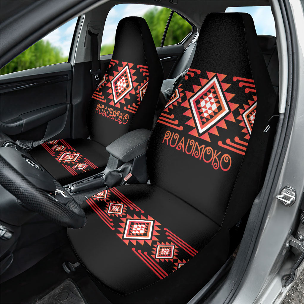 Aotearoa Atua Ruaumoko Car Seat Cover Maori Powerful God Taniko Motifs LT14 - Polynesian Pride