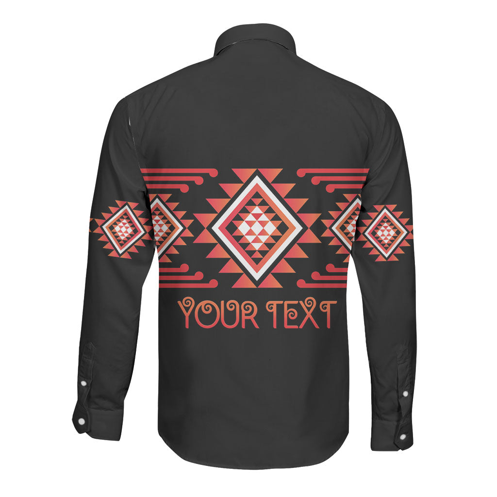 Aotearoa Atua Ruaumoko Personalised Long Sleeve Button Shirt Maori Powerful God Taniko Motifs LT14 - Polynesian Pride