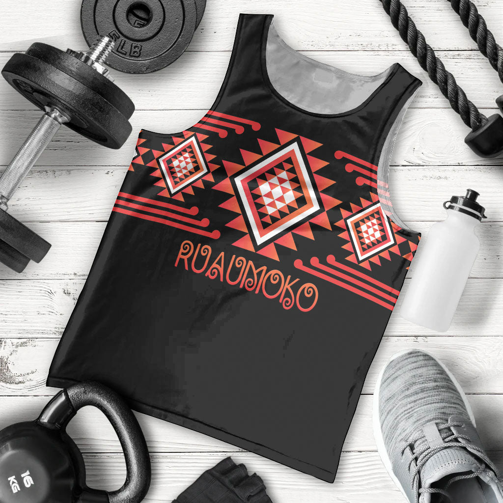 Aotearoa Atua Ruaumoko Personalised Men Tank Top Maori Powerful God Taniko Motifs LT14 - Polynesian Pride