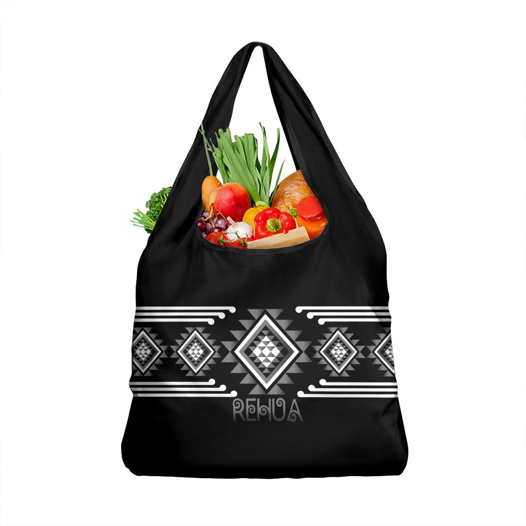 Aotearoa Atua Rehua Grocery Bag Maori God Of Healing Taniko Motifs LT14 1-pack One Size Grey - Polynesian Pride
