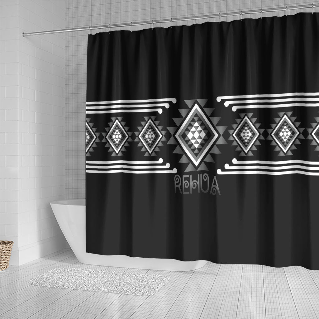 Aotearoa Atua Rehua Shower Curtain Maori God Of Healing Taniko Motifs LT14 - Polynesian Pride