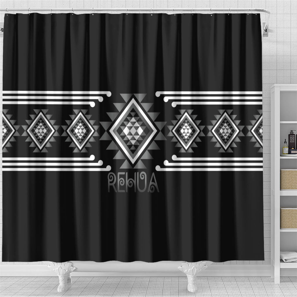 Aotearoa Atua Rehua Shower Curtain Maori God Of Healing Taniko Motifs LT14 - Polynesian Pride