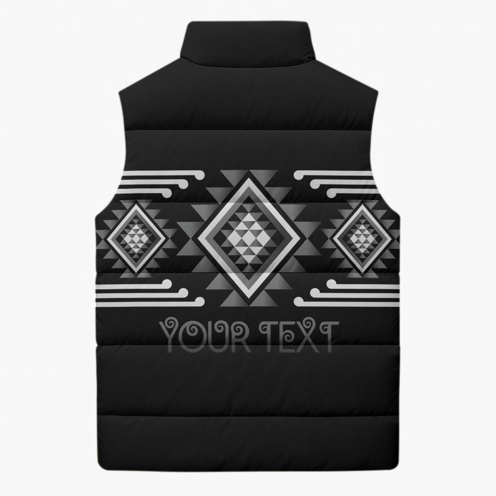 Aotearoa Atua Rehua Personalised Sleeveless Puffer Jacket Maori God Of Healing Taniko Motifs LT14 - Polynesian Pride