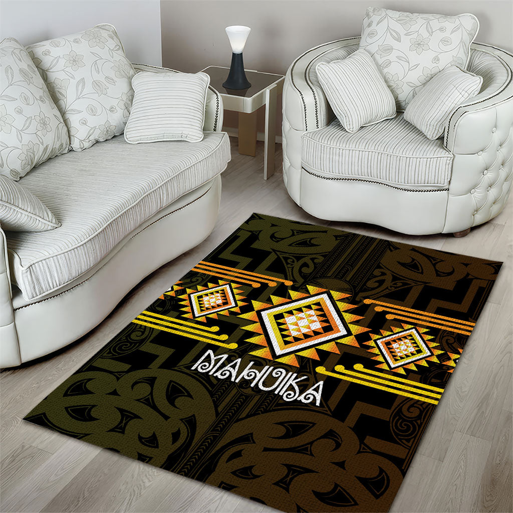Aotearoa Atua Mahuika Area Rug Maori Goddess Of Fire Taniko Motifs LT14 - Polynesian Pride