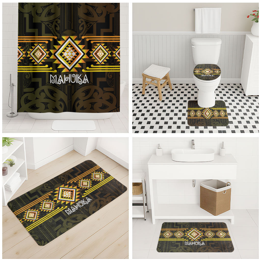 Aotearoa Atua Mahuika Bathroom Set Maori Goddess Of Fire Taniko Motifs LT14 - Polynesian Pride