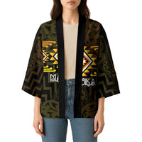 Aotearoa Atua Mahuika Personalised Kimono Maori Goddess Of Fire Taniko Motifs LT14 - Polynesian Pride