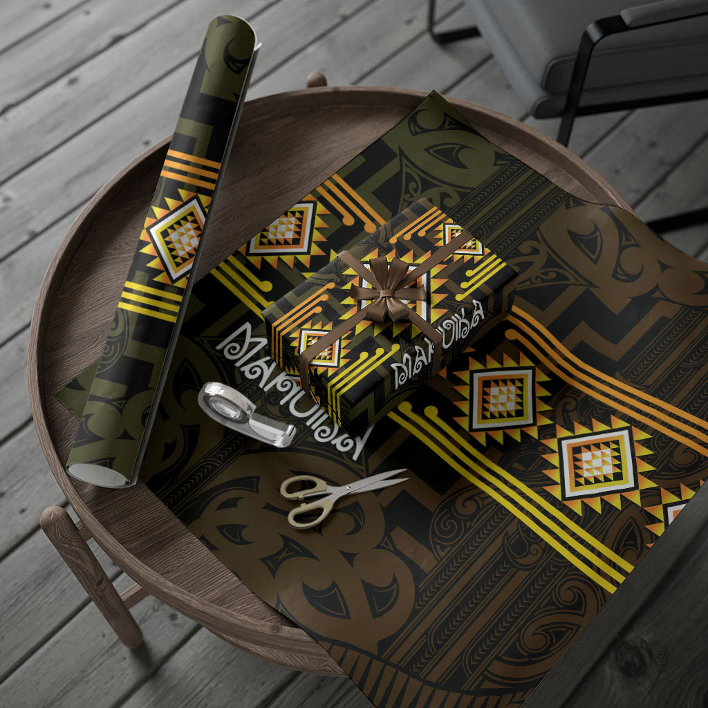 Aotearoa Atua Mahuika Wrapping Paper Maori Goddess Of Fire Taniko Motifs LT14 - Polynesian Pride